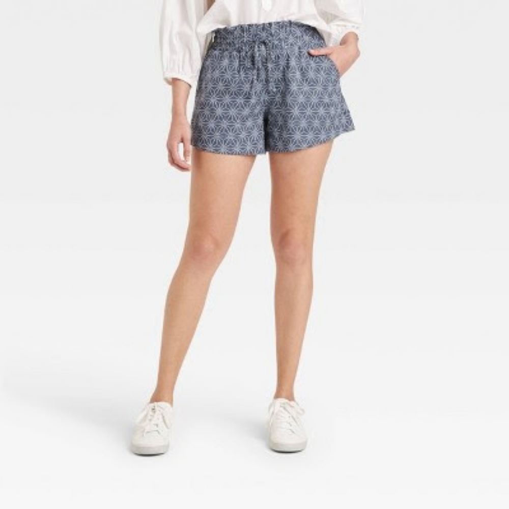 $5 add on item - a new day high rise pull-on linen blend shorts (XL)